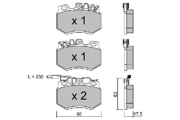 Jeu de 4 plaquettes de frein AISIN ref. BPPE-1020